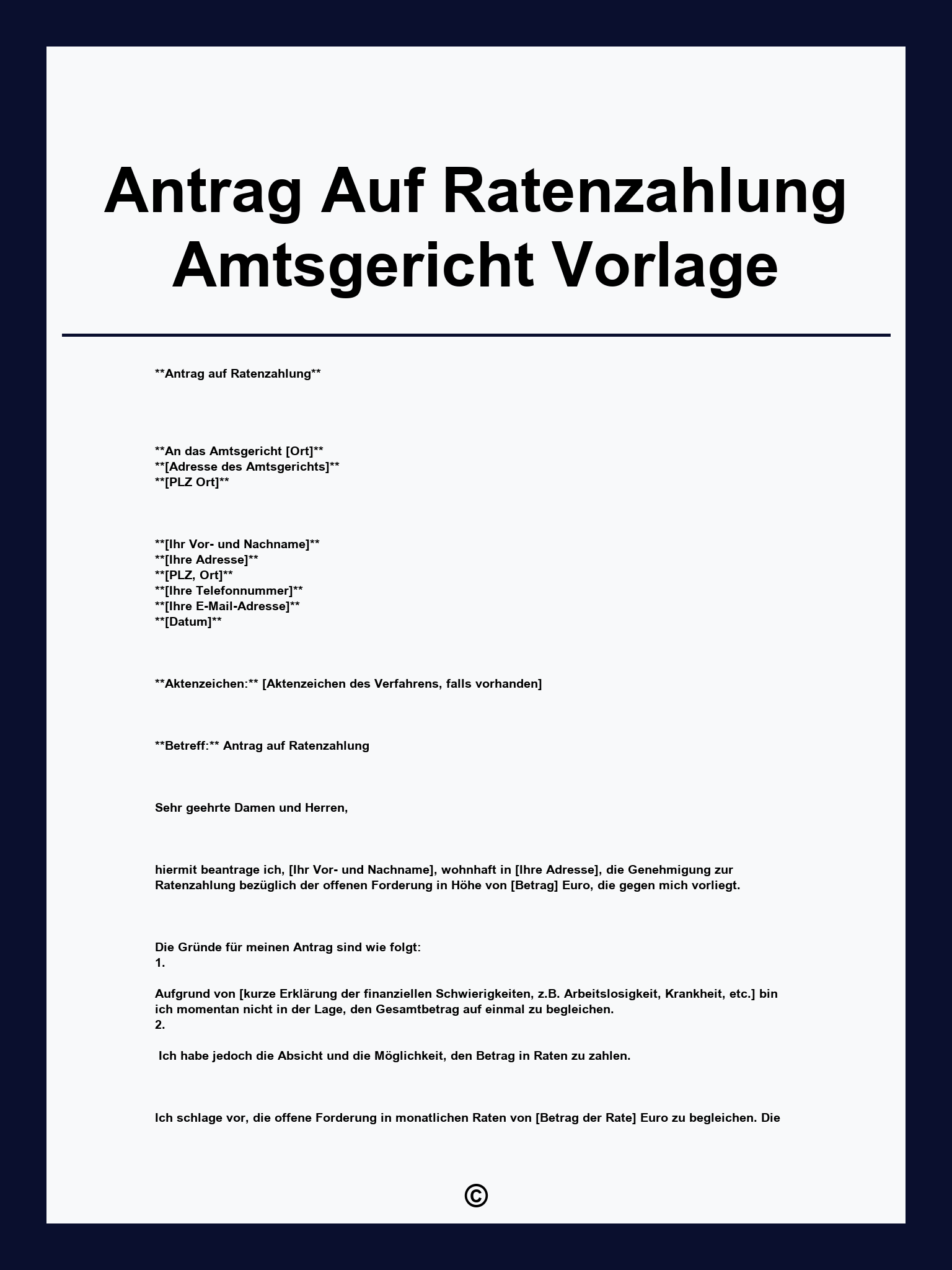 Antrag Auf Ratenzahlung Amtsgericht Vorlage