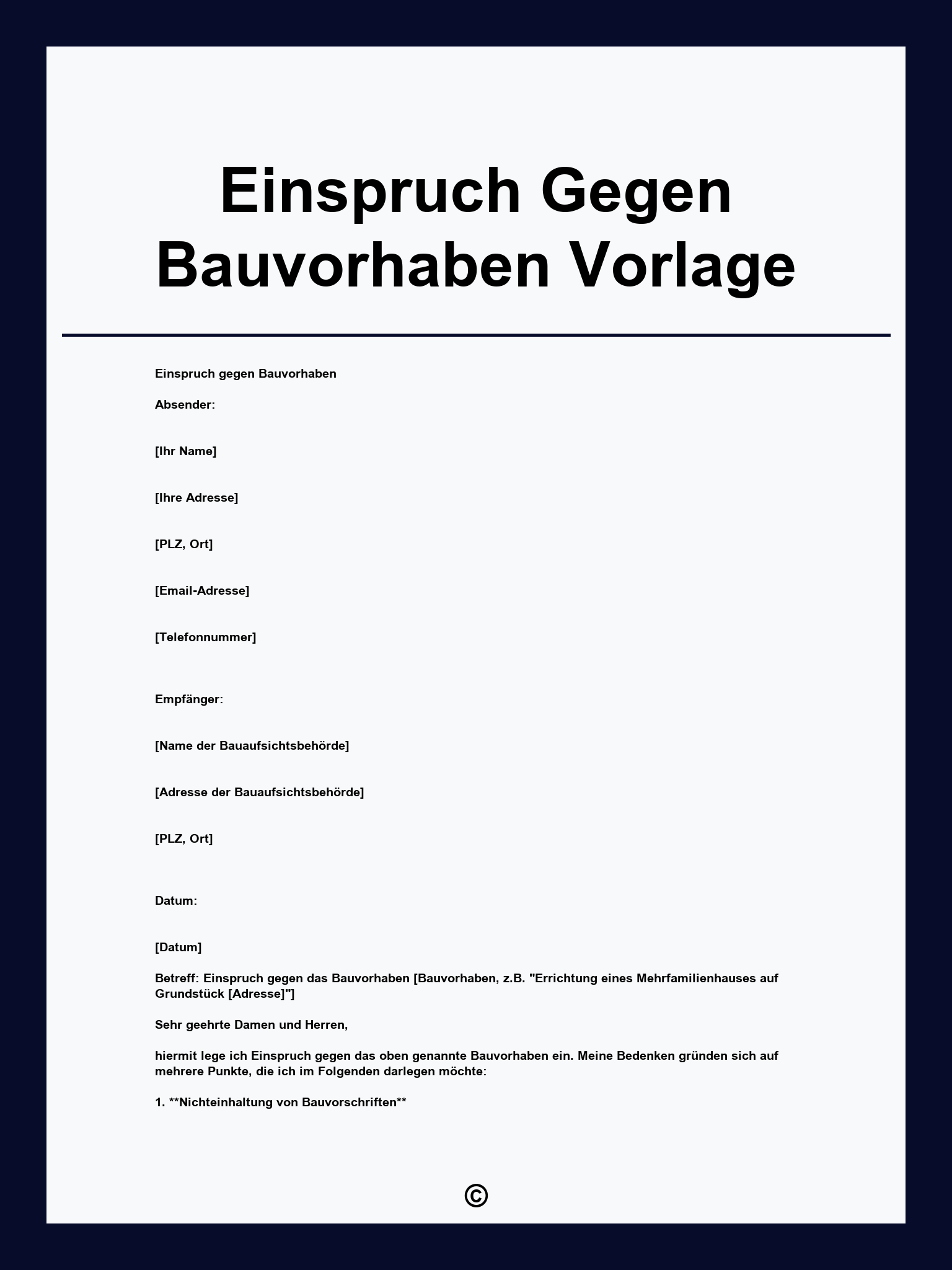 Einspruch Gegen Bauvorhaben Vorlage