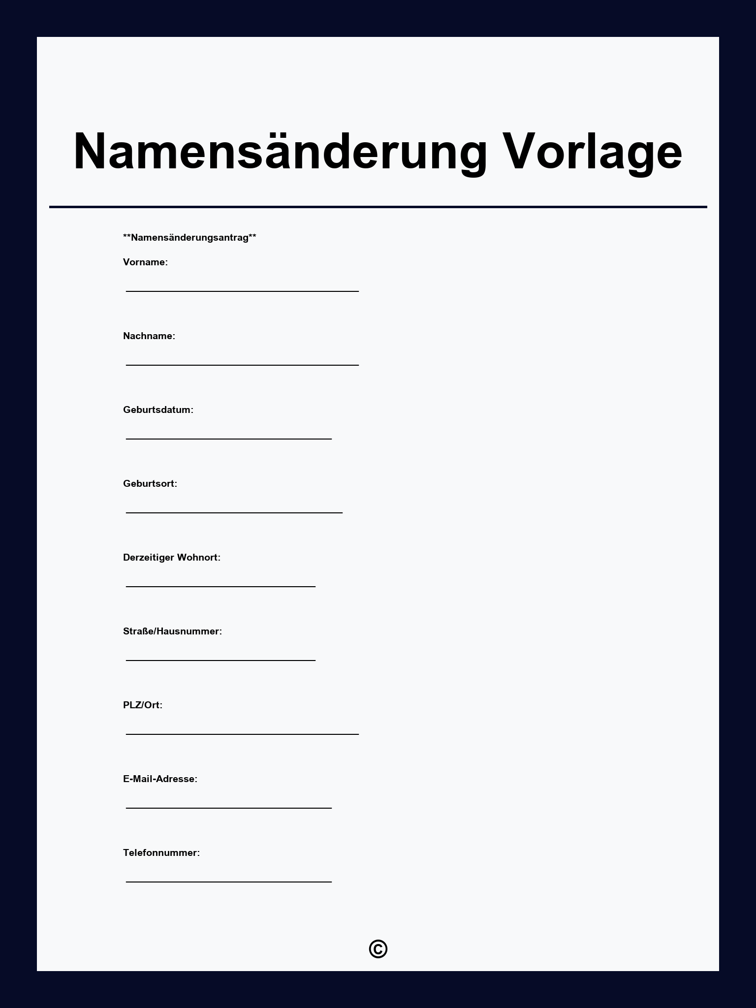 Namensänderung Vorlage